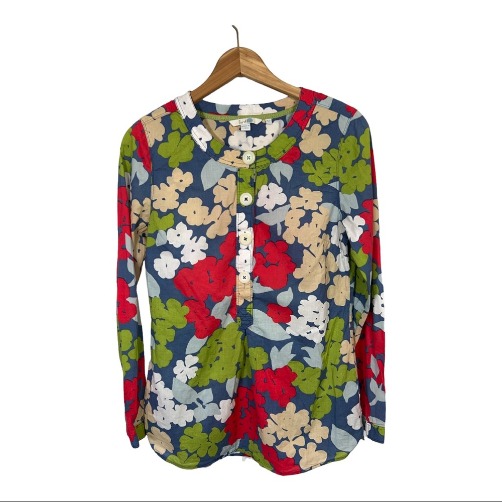 BODEN Women’s Floral Print Cotton Tunic Blue/Red Size 6